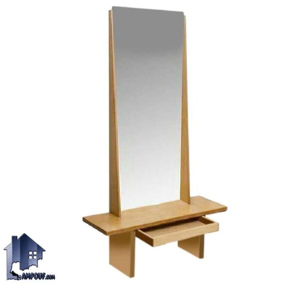 آینه ایستاده و قدی SMJ187 که به صورت قابدار و کشو دار و از جس MDF ساخته شده و میتوان از این آینه قدی به عنوان میز آرایش در اتاق خواب نیز استفاده نمود