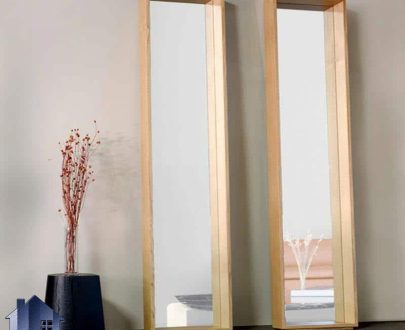 آینه ایستاده قدی 50*200 مدل SMJ202 به صورت قابدار و با قاب چوبی MDF که به صورت رنگی و ملامینه شده برای تکیه به دیوار ساخته شده است