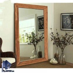 آینه ایستاده قدی 100*200 مدل SMJ204 با صورت قابدار از جنس MDF که به صورت تکیه به دیوار و دکوری می‌تواند در اتاق خواب و پذیرایی استفاده شود