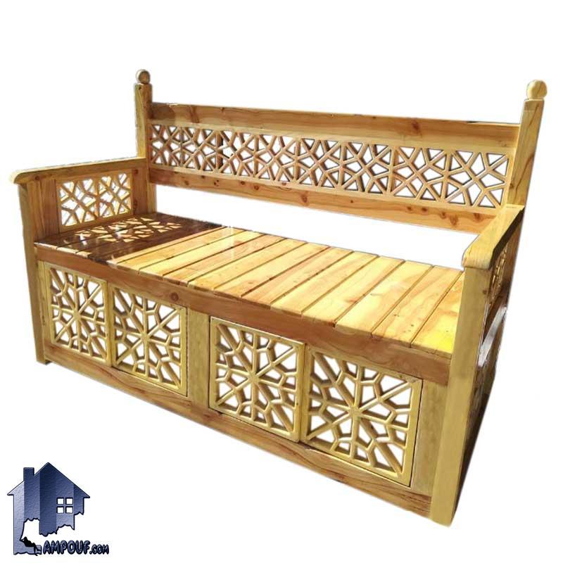 تخت چوبی سنتی سه نفره TrK238 دارای طراحی زیبا که مناسب برای رستوران قهوه خانه و باغ و ویلا و فضای باز بوده و به رنگ های متنوع ساخته شده است