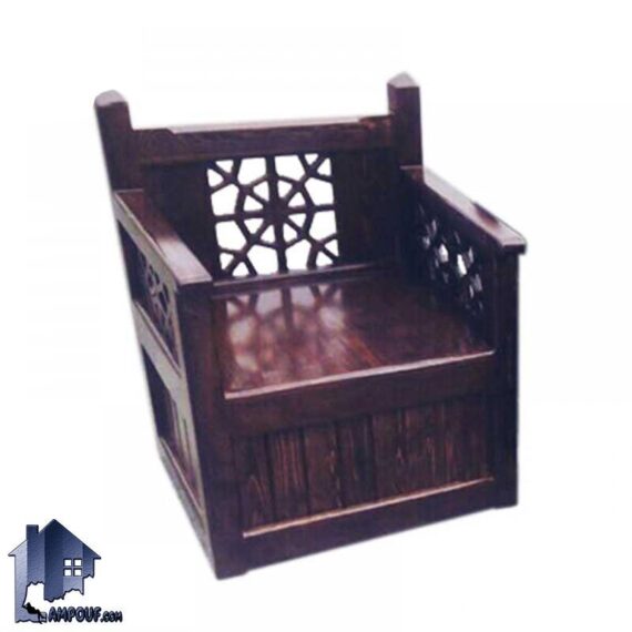 صندلی چوبی یک نفره سنتی Trk250 که دارای طراحی به صورت کلاسیک و مناسب برای قهوه خانه رستوران سفره خانه و فضای باز و باغی و همچنین حسینه و هیئت برای سخنرانی می‌باشد