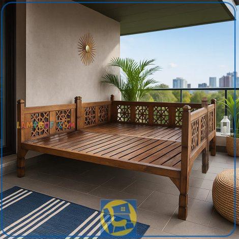 تخت چوبی سنتی 200*200 مدل TrK251 دارای طراحی به صورت خراطی برای رستوران و قهوه خانه و سفره خانه های سنتی با رنگ های متنوع می‌باشد.