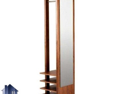 آینه ایستاده قدی SMJ185 دارای جالباسی و به صورت قفسه دار که از جنس MDF برای اتاق خواب و یا در قسمت ورودی منزل مورد استفاده قرار می‌گیرد