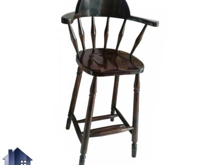 صندلی اپن و بار BSQ113 که به صورت خراطی شده و از جنس چوبی و برای میز آشپزخانه و کافی شاپ و رستوران و فست فود ساخته شده است.