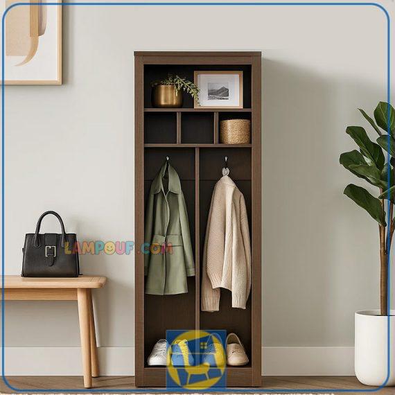 کمد جالباسی LHJ171 قفسه دار و طبقه دار و دارای رگال لباس که از جنس MDF و با طراحی به صورت کمد دیواری ساخته شده است که رنگ های متنوع دارد.