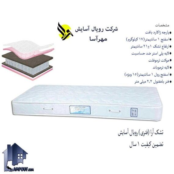 تشک 180*200 رویال آسایش آرا MRA104