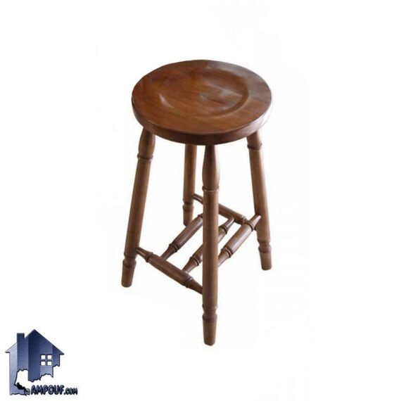 صندلی اپن BSB109 به صورت چهار پایه و بدون تکیه گاه که به عنوان یک صندلی بار چوبی در کنار میز های کانتر آشپزخانه و کافی شاپ می‌تواند استفاده شود.