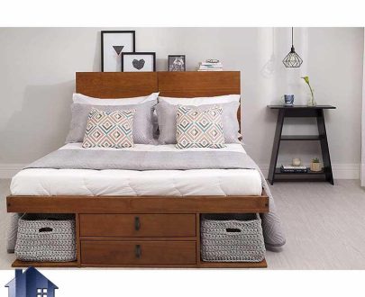 تخت خواب دو نفره DBJ112 با طراحی به صورت کشو دار و قفسه دار که به عنوان یک تختخواب دوتفره و سرویس خواب در داخل اتاق خواب مورد استفاده قرار بگیرد.
