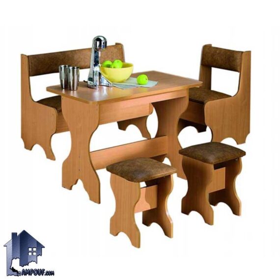 ست میز نهارخوری 6 نفره DTJ14 با طراحی ظریف و مقاوم از چوب MDF که به عنوان یک میز غذاخوری شش نفره در آشپزخانه و کافی شاپ و رستوران مورد استفاده قرار بگیرد.