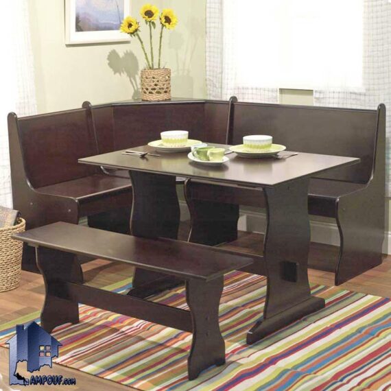 ست میز نهارخوری 6 نفره DTJ15 دارای طراحی به صورت ال شکل که به عنوان یک میز ناهار خوری و یا غذاخوری در آشپزخانه و رستوران و کافی شاپ استفاده می‌شود.