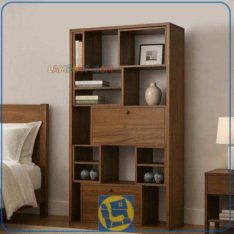 کمد ویترینی SCJ180 که با طراحی قفسه ای و کشو دار میتواند به عنوان یک بوفه و ویترین و شلف و یا کتابخانه در داخل اتاق خواب و یا سالن پذیرایی قرار بگیرد.