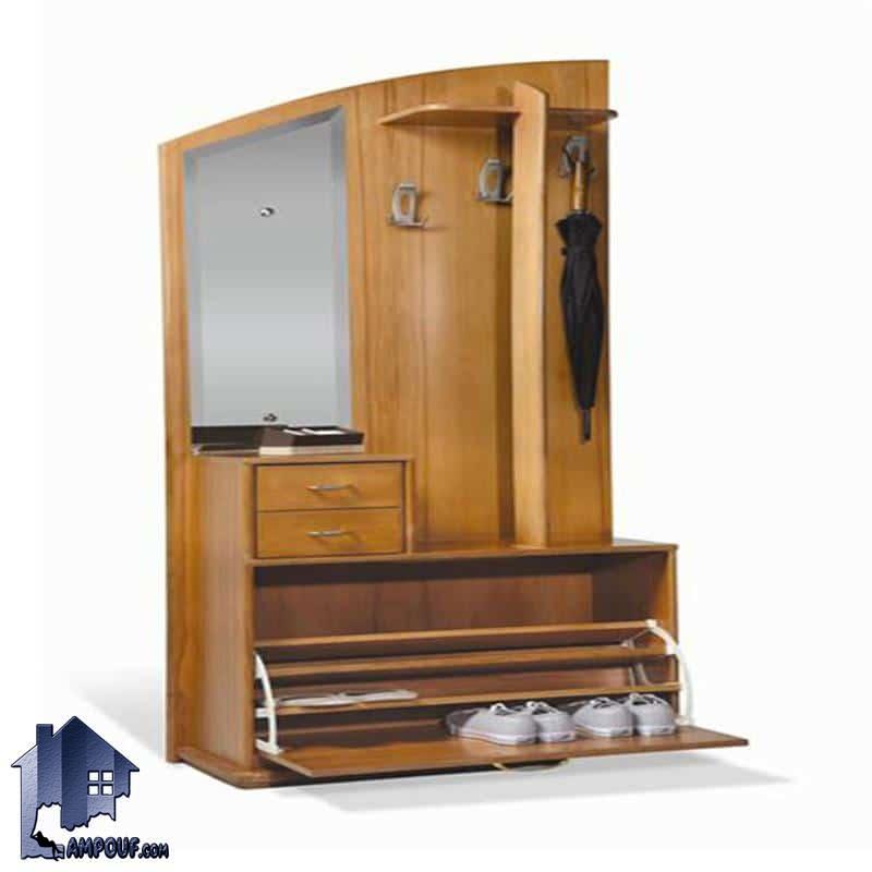 جاکفشی و جالباسی SHJ229 دارای درب داشبردی و و رگال آویز لباس که به صورت آینه دار و کشو دار طراحی شده و با ایجاد دکور مناسب برای قسمت ورودی منزل می‌باشد.