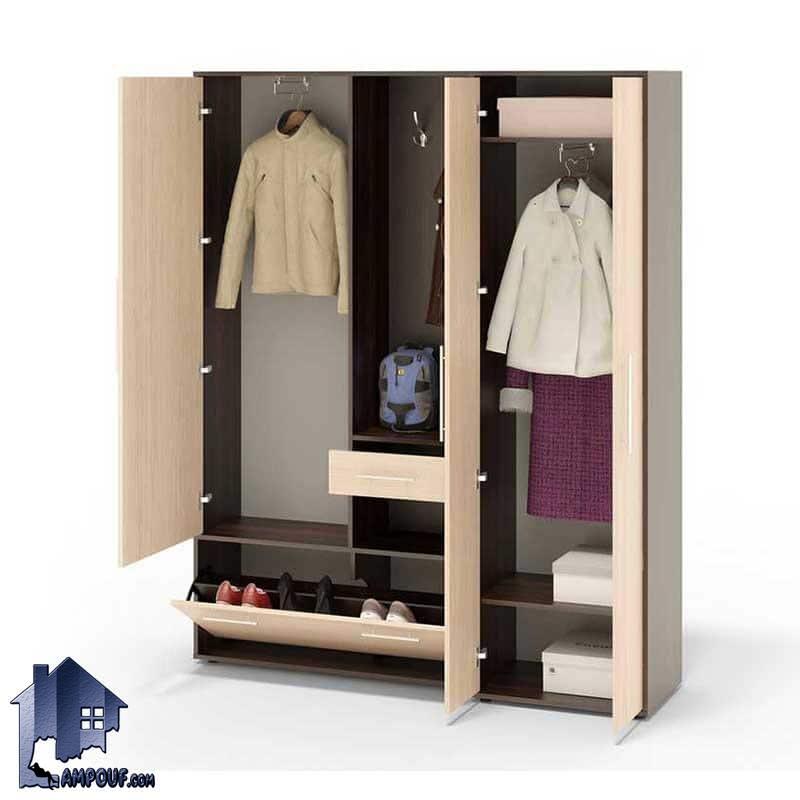 SH253 (1) جاکفشی و جالباسی SHJ253 دارای یک کمد و استند لباس دو درب و درب آینه ای و قسمت ویترینی و کشو دار که دارای فضایی به عنوان جاکفشی با درب جکدار داشبردی میباشد.