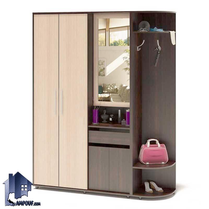جاکفشی و جالباسی SHJ277 که به صورت یک کمد ویترین دار و آینه دار و کشو دار و قفسه دار طراحی شده برای قسمت ورودی منزل و همچنین داخل اتاق خواب می‌باشد.