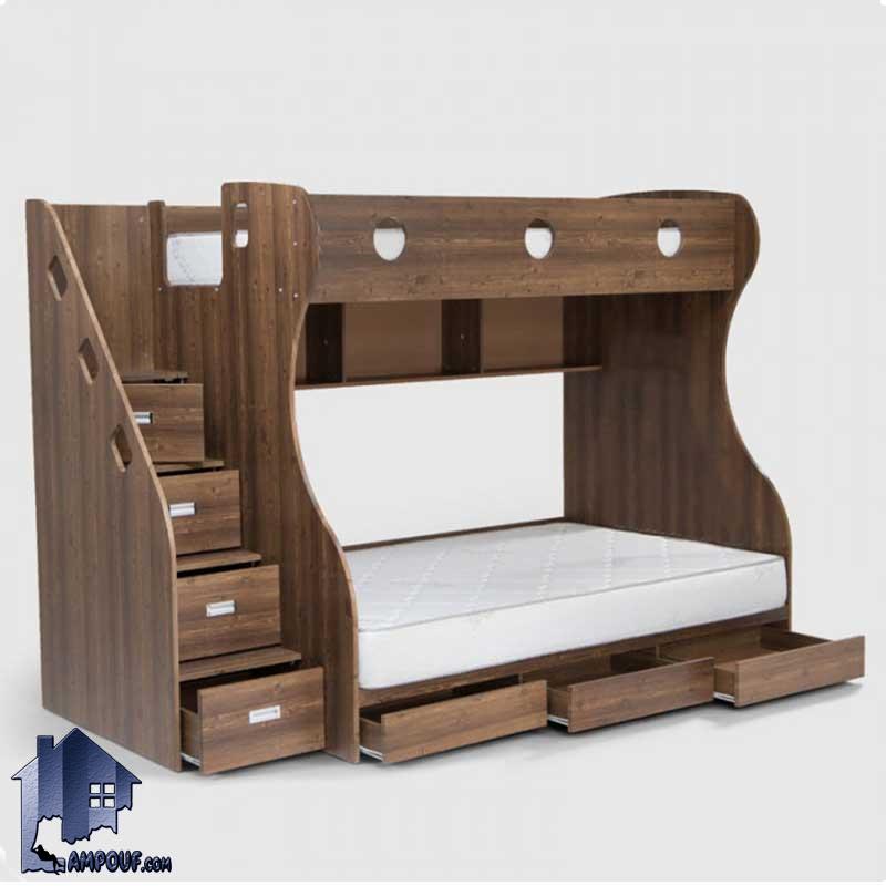 تخت خواب دو طبقه TBJ15 که به عنوان یک تختخواب دوطبقه کودک و نوجوان و یا حتی بزرگسال که دارای کشو و پله است در داخل اتاق خواب مورد استفاده قرار می‌گیرد.