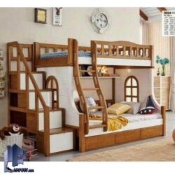 تخت خواب دو طبقه TBJ3 کلبه ای به صورت کشو دار که می‌تواند برای اتاق کودک و نوجوان بسیار مناسب باشد و فضایی زیبا و متفاوتی را در داخل اتاق خواب به وجود آورد.