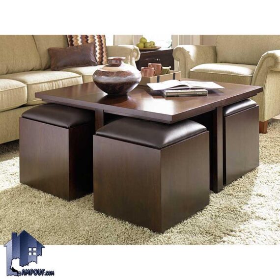 میز جلومبلی HOJ114 که دارای طراحی به صورت کمجا بوده و دارای عسلی که در پذیرایی منزل و فضا های اداری به عنوان یک میز جلوی مبل مورد استفاده قرار می‌گیرد.