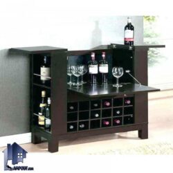 میز اپن و بار BTJ106 دارای درب جکدار و داشبردی و آویز لیوان و به عنوان ویترین کشو دار با دکور زیبا در فضای آشپزخانه و پذیرایی مورد استفاده قرار میگیرد.