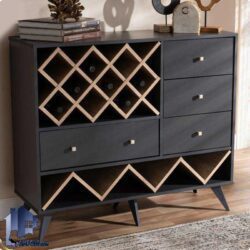 میز اپن و بار BTJ107 که به صورت یک ویترین کشو دار و قفسه دار و دارای جای بطری بوده و در قسمت پذیرایی و آشپزخانه منزل مورد استفاده قرار میگیرد.