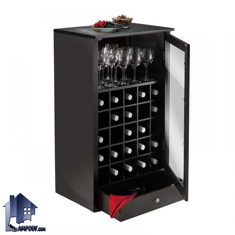 BTJ110 (2) میز اپن و بار BTJ110 که به عنوان یک ویترین بار بوده که دارای درب شیشه ای و قفسه بطری و به صورت کشو دار برای قرار گیری در پذیرایی و آشپزخانه طراحی شده است.