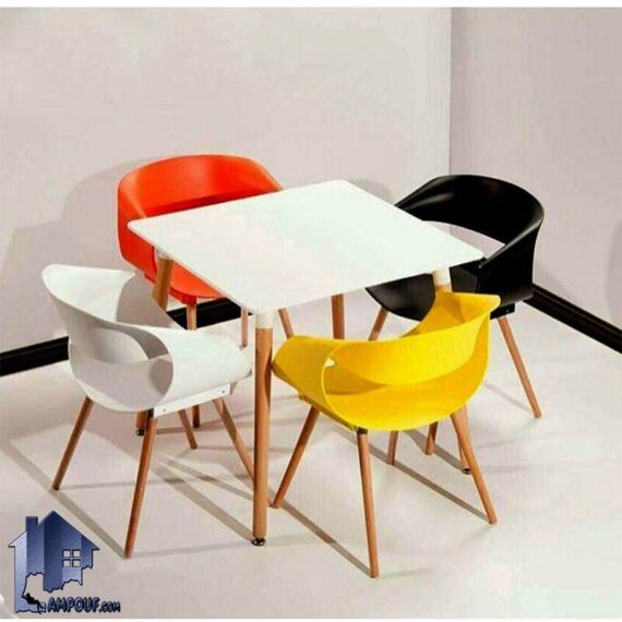 ست میز و صندلی نهارخوری DTKH31 که به عنوان ست غذا خوری با طراحی فانتزی و زیبا در رستوران کافی شاپ فست فود و آشپزخانه و یا پذیرایی مورد استفاده قرار می‌گیرد.