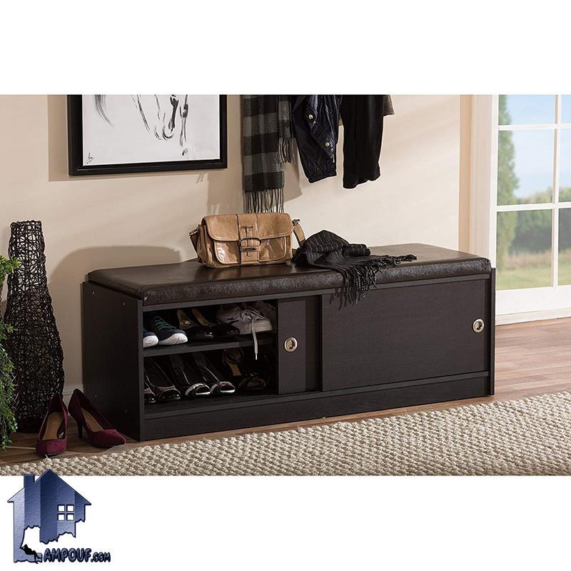 SHJ326 (2) جاکفشی نیمکتدار SHj326 درای درب کشویی و ریلی و همچنین به صورت قفسه دار که به عنوان یک نیمکت با جای کفش در ورودی منزل و در داخل اتاق خواب استفاده میشود.