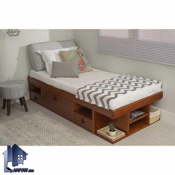تخت خواب یک نفره SBJ101 دارای طراحی به صورت کشو دار و درب های جکدار که به عنوان یک تختخواب یکنفره و یک سرویس خواب کامل در اتاق خواب استفاده می‌شود.