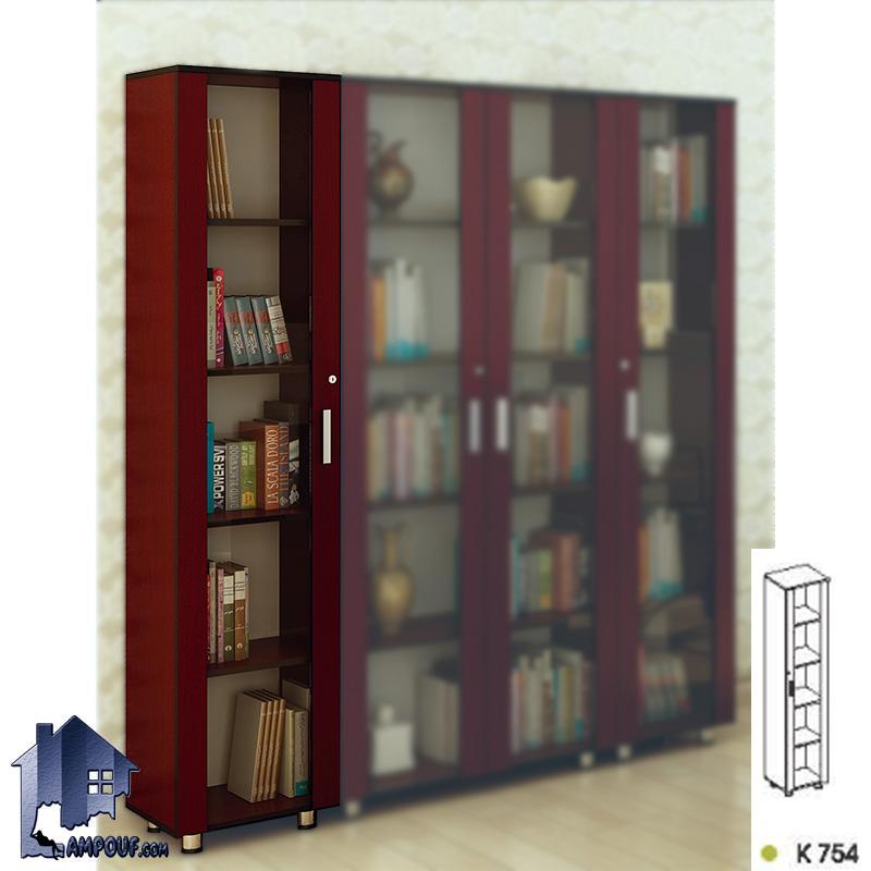 کتابخانه کناره تمام قابدار قدی BCSN754