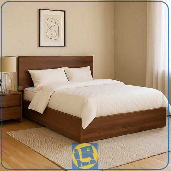 تخت خواب دو نفره DBJ117 به صورت یک باکس و تختخواب دونفره تاجدار چوبی که در کنار سرویس خواب و دکور خانگی و در داخل اتاق خواب مورد استفاده قرار می‌گیرد.