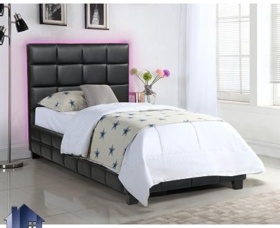 تخت خواب یک نفره SBJ107 که به صورت باکس چرمی و پارچه ای چستر لمسه دوزی شده و به عنوان تختخواب یکنفره در اتاق خواب در کنار سرویس خواب دکور خانگی قرار می‌گیرد