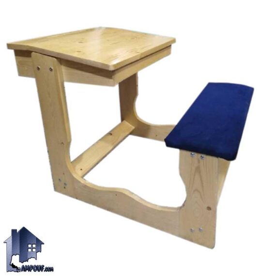 میز نیمکت چوبی محصلی STDK100 ساخته شده به صورت چوبی که برای مهد کودک و مدرسه و آموزشگاه که به عنوان میز تحریر در اتاق خواب کودک و نوجوان استفاده می‌شود.
