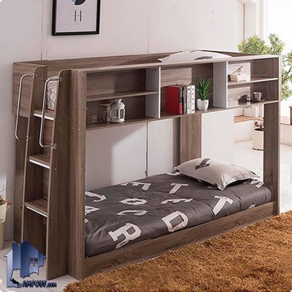 تخت خواب دو طبقه TBJ12 که به عنوان یک سرویس خواب کودک و نوجوان و یا تختخواب دوطبقه چوبی در داخل اتاق خواب و در کنار دکور خانگی به صورت کمجا استفاده می‌شود.