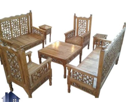 مبل 7 نفره سنتی TRK113 که به عنوان یک تخت و صندلی و مبلمان باغی به صورت چوبی برای قهوه خانه و رستوران و سفره خانه سنتی و منازل و فضای باز استفاده می‌شود