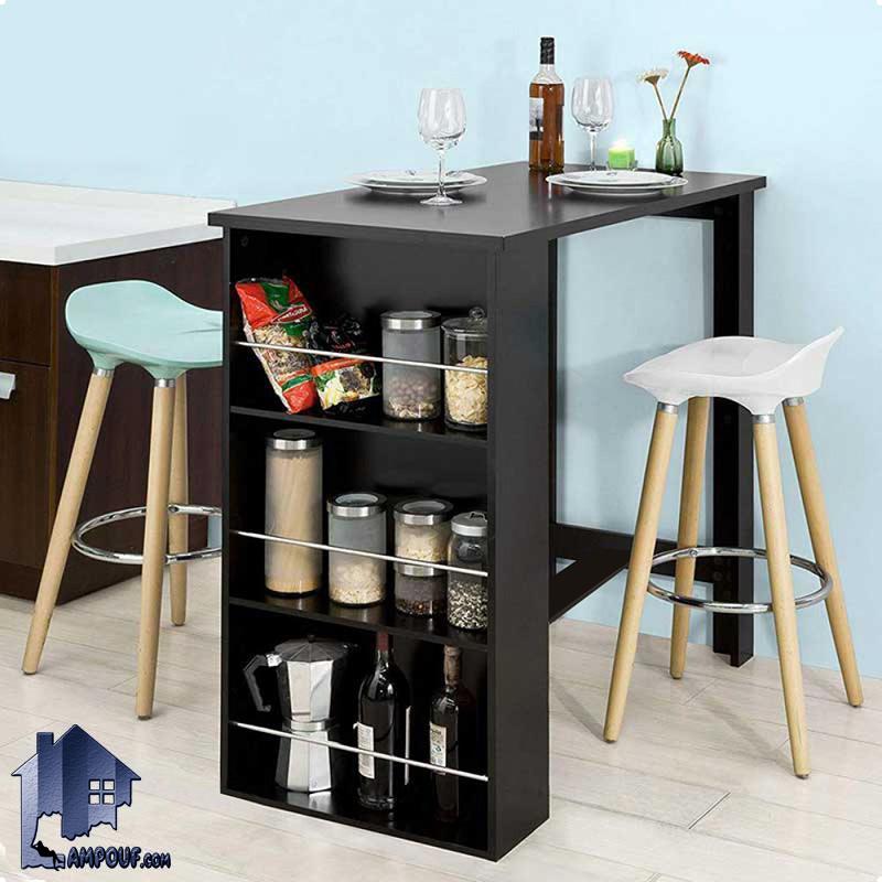 میز بار BTJ113 دارای ارتفاع بلند مناسب برای صندلی های اپن و بار و به صورت قفسه دار که می‌تواند در داخل آشپزخانه و پذیرایی و رستوران و کافی شاپ استفاده شود