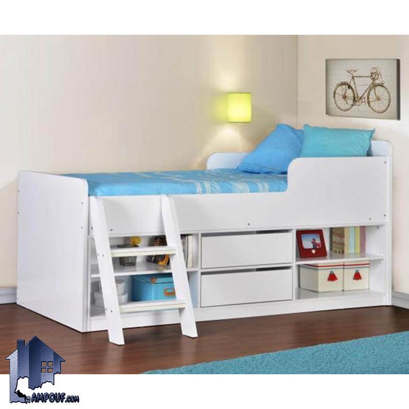 تخت خواب کودک و نوجوان CHJ107 به صورت کشو دار و قفسه دار و دراور دار و دارای پله که به عنوان تختخواب یک نفره در کنار سرویس خواب در داخل اتاق استفاده میشود. تخت خواب یک نفره SBJ119 که به عنوان تختخواب یکنفره کودک و نوجوان و بزرگسال دارای کشو و قفسه که در کنار دیگر لوازم سرویس خواب داخل اتاق خواب استفاده میشود