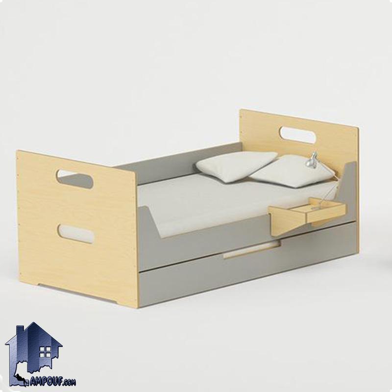 تخت خواب کودک و نوجوان CHJ112 دارای تخت اضافی کشویی کمجا به صورت میهمان طراحی شده و این تختخواب یک نفره در اتاق خواب و در کنار سرویس خواب استفاده می‌شود.
