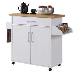 کابینت CSJ102 دارای دو درب و یک کشو به همراه قفسه و فضایی برای ادویه و میله آویز دستمال که به عنوان میز بار چرخ دار نیز در آشپزخانه و پذیرایی استفاده میشود.