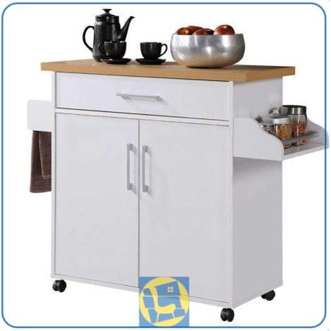 کابینت CSJ102 دارای دو درب و یک کشو به همراه قفسه و فضایی برای ادویه و میله آویز دستمال که به عنوان میز بار چرخ دار نیز در آشپزخانه و پذیرایی استفاده می‌شود.