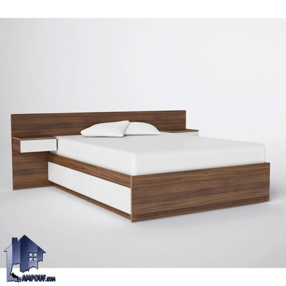 تخت خواب دو نفره DBJ119 دارای پاتختی و به صورت کشو دار که با طراحی زیبا به عنوان تختخواب دونفره با کفی فلزی در اتاق خواب در کنار سرویس خواب استفاده می‌شود.