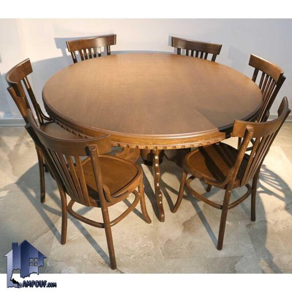 ست میز نهارخوری DTB49 دارای صندلی ناهار خوری و غذا خوری چوبی که به عنوان ست کامل در آشپزخانه و پذیرایی و رستوران و کافی شاپ مورد استفاده قرار می‌گیرد.