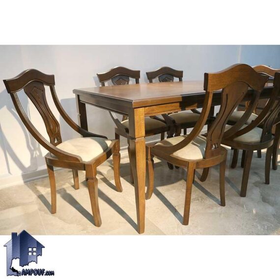 ست میز نهارخوری DTB50 ساخته شده به صورت چوبی که به عنوان میز صندلی نهار خوری و غذا خوری در رستوران کافی شاپ و پذیرایی و آشپزخانه مورد استفاده قرار می‌گیرد.