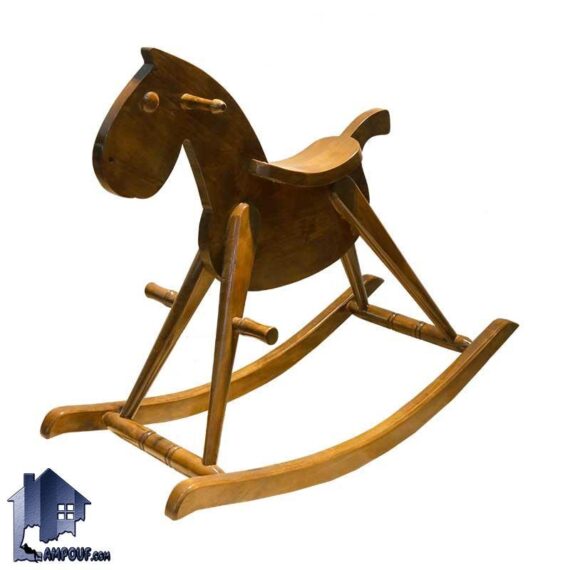 صندلی راک اسبی RCA109 با طراحی به صورت اسب چوبی با رنگ های متنوع چوب که به عنوان صندلی راحتی و اسباب بازی در اتاق کودک و نوجوان مورد استفاده قرار می‌گیرد.