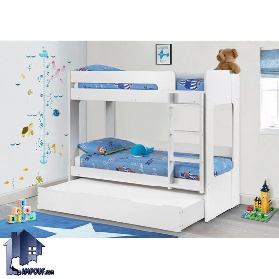 تخت خواب دو طبقه TBJ28 دارای یک تخت کشویی میهمان که به عنوان تختخواب سه طبقه در کنار دیگر سرویس خواب در اتاق خواب کودک و نوجوان مورد استفاده قرار می‌گیرد