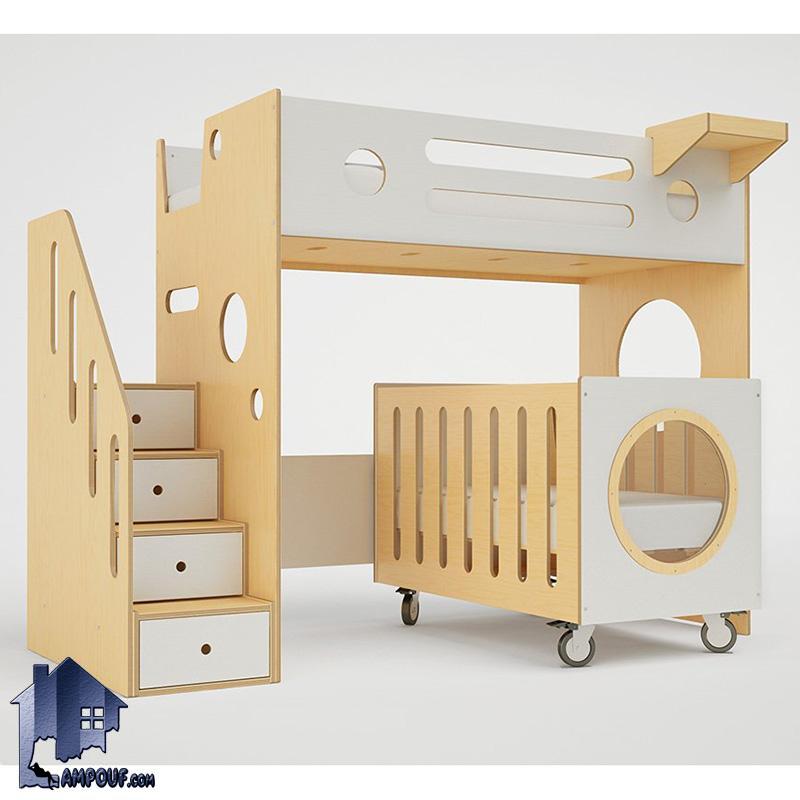 تخت خواب دو طبقه TBJ38 دارای تخت کودک با قابلیت حرکت و جابجایی و همچنین پله باکس دار که در داخل اتاق کودک و نوجوان در کنار دیگر سرویس خواب قرار می‌گیرد.