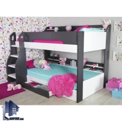 تخت خواب دو طبقه TBJ32 به صورت کشو دار که به عنوان تختخواب دوطبقه کمجا در داخل اتاق خواب کودک و نوجوان بزرگسال در کنار سرویس خواب مورد استفاده قرار می‌گیرد.