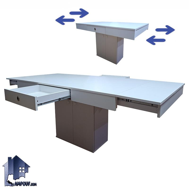 DTB63 میز تبدیلی چهار به هشت DTB63 که به عنوان میز غذا خوری و ناهار خوری چهار و شش و هشت نفره در داخل آشپزخانه و پذیرایی و کافی شاپ و رستوران استفاده میشود.