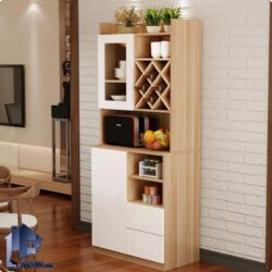 میز بار BTJ114 به صورت قفسه دار و ویترینی که دارای کشو و درب بوده و به عنوان کمد بار و میز و ویترین و کابینت در آشپزخانه و پذیرایی مورد استفاده قرار میگیرد.