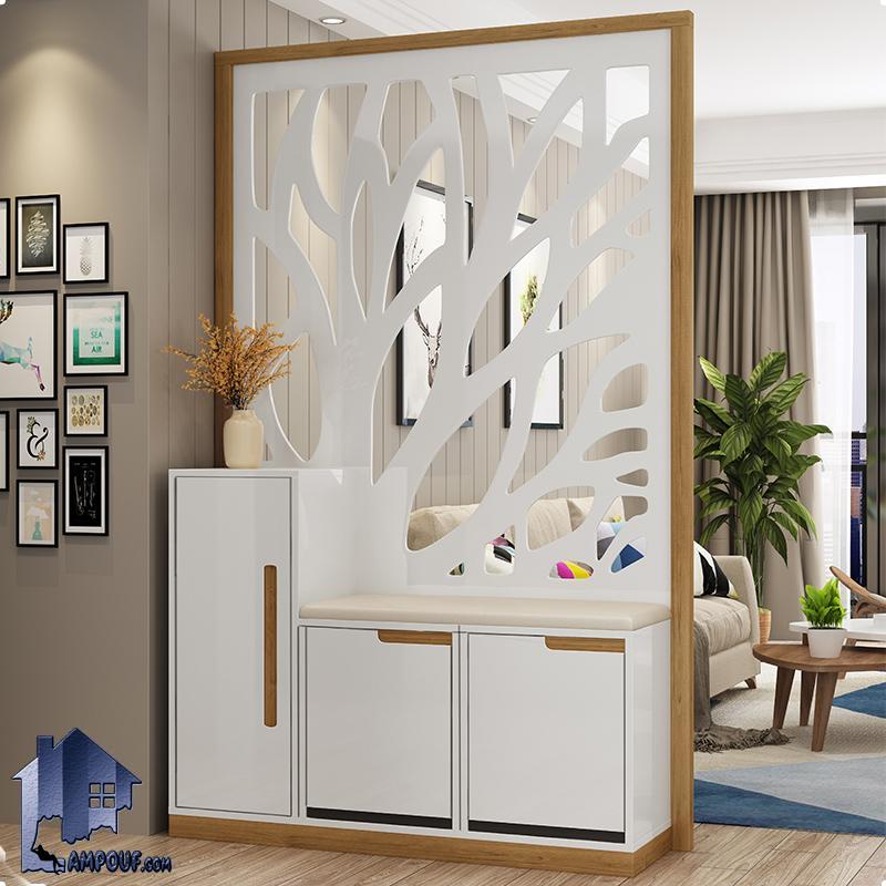 SHJ328 (4) جاکفشی پارتیشن SHJ328 که به عنوان یک پارتیشن و جدا کننده و جا کفشی نیمکت دار در قسمت ورودی منزل برای جدا سازی محل ورود با داخل منزل مورد استفاده قرار میگیرد.