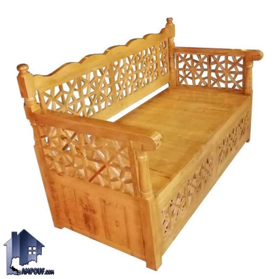 تخت سه نفره سنتی Trk234 که به عنوان تخت چوبی باغی و قهوه خانه ای در فضا های باز و دارخل منزل و رستوران و کافی شاپ و سفره خانه های سنتی مورد استفاده قرار می‌گیرد.