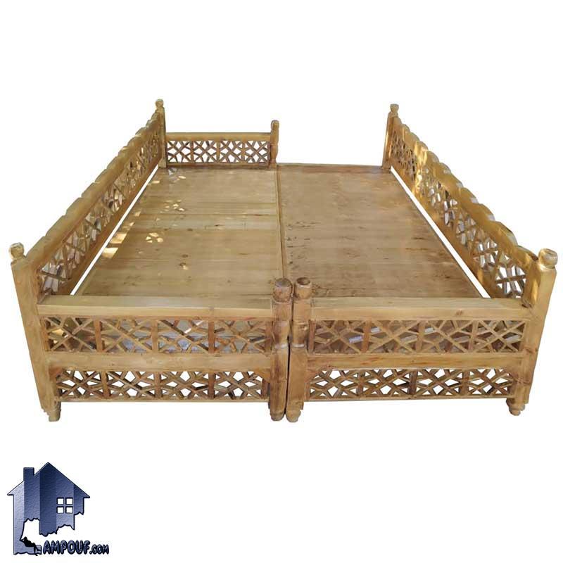 تخت سنتی هشت نفره Trk260 که به عنوان مبل و صندلی چوبی قهوه خانه ای و باغی که در داخل ویلا و منزل در فضای باز در رستوران کافی شاپ و سفره خانه استفاده میشود.